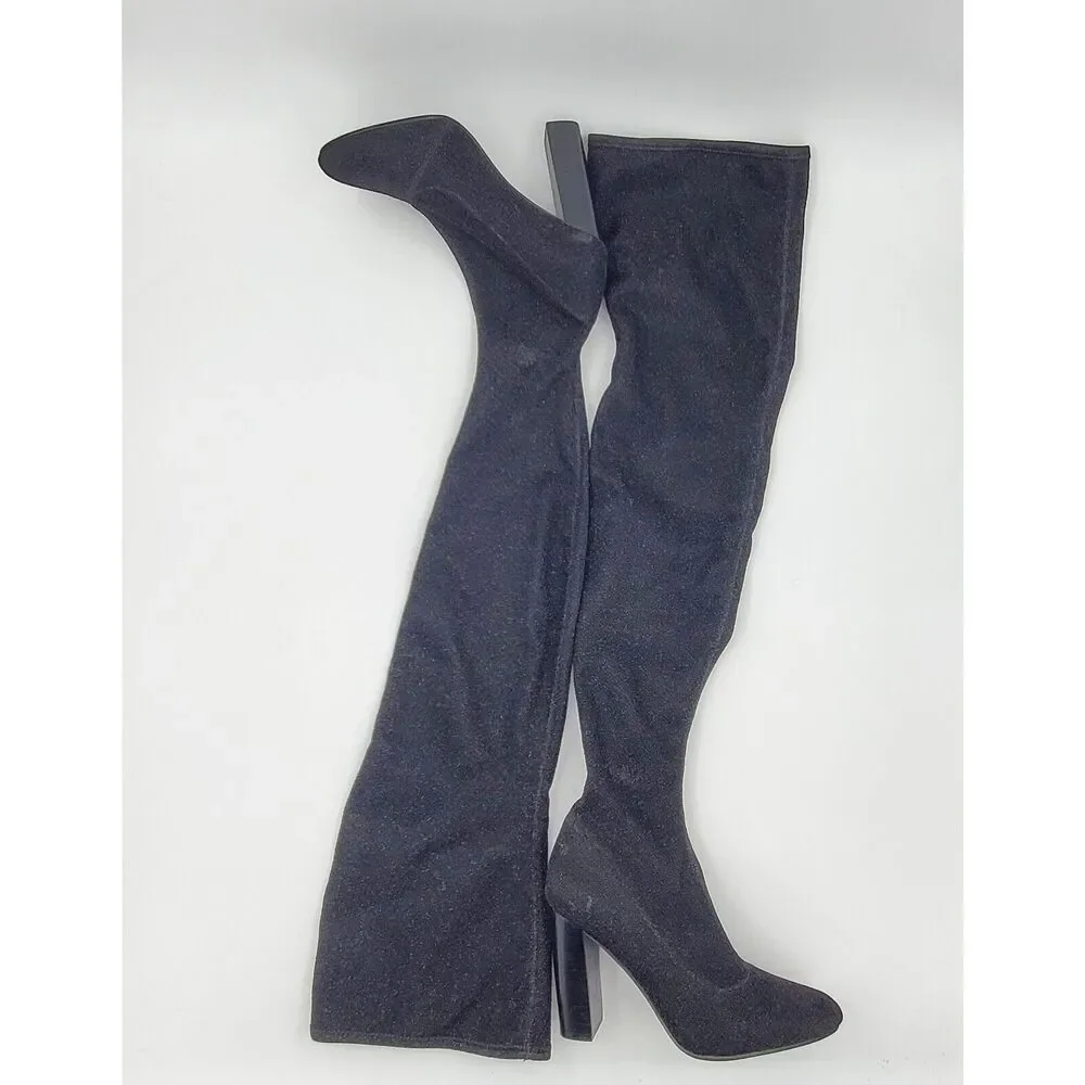 Steve Madden Euphoric Black Over The Knee Fashion Boots Womens Size 7 M
